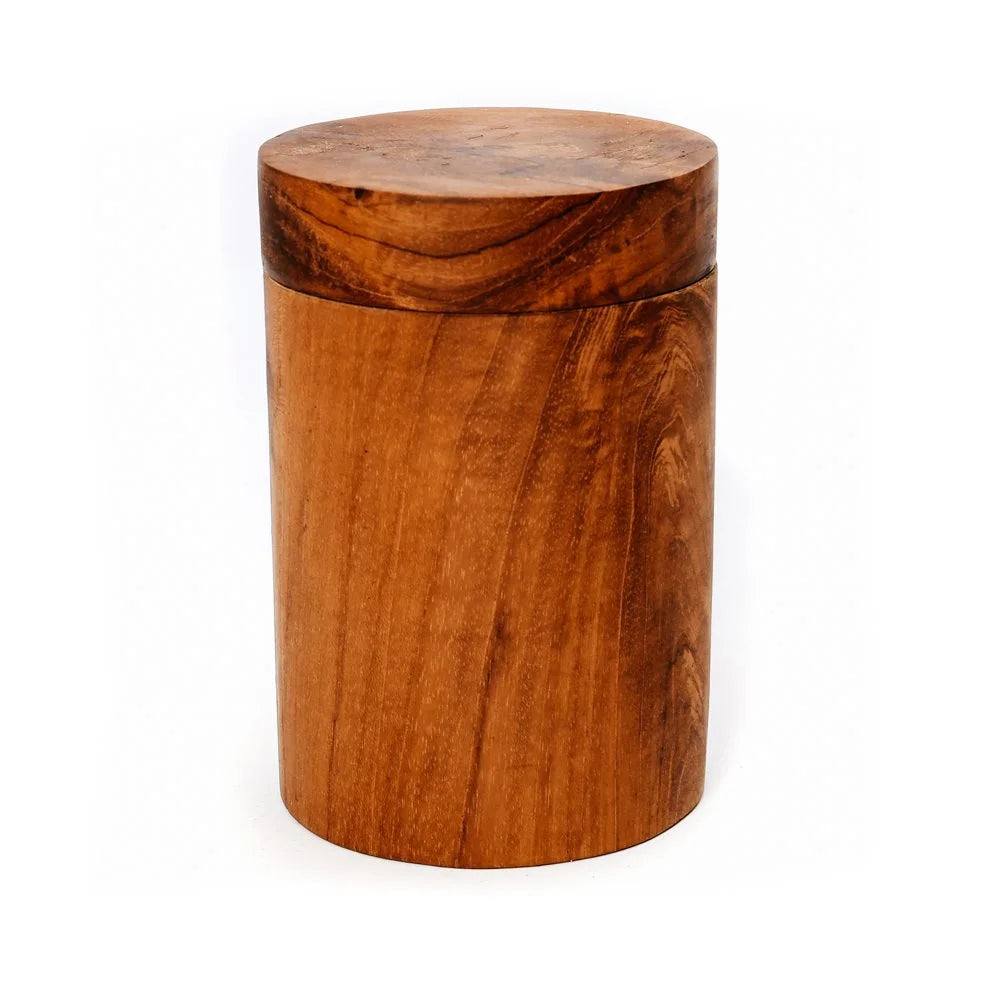 Pot décoratif en racine de teck sculptée H19 cm