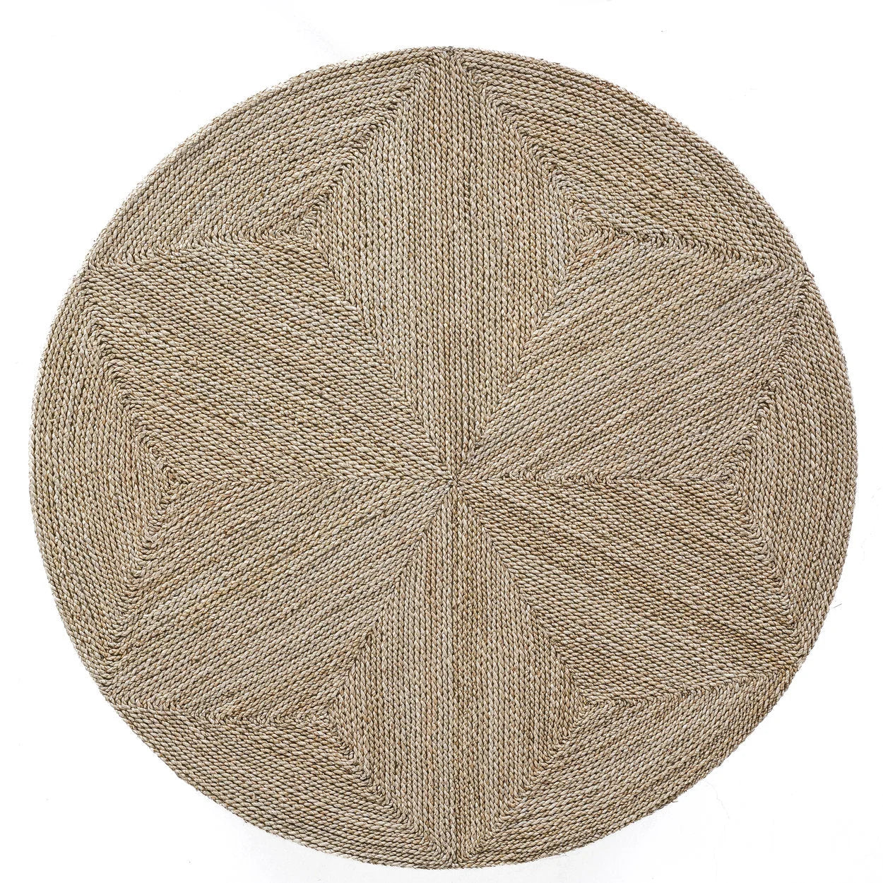 Pouf rond en jonc de mer naturel usage table basse salon – Ø100 cm