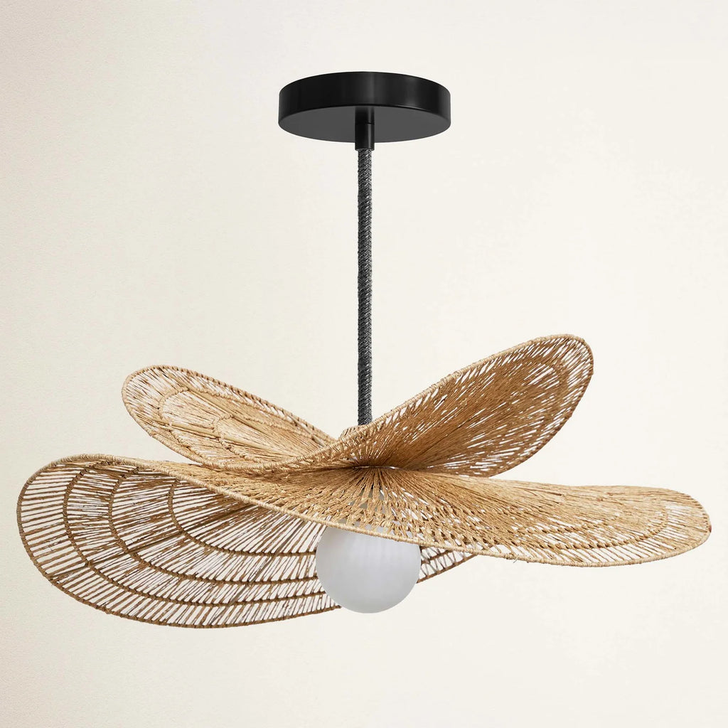 Suspension Papillon en Rotin et Osier ALIZÉ - Ø 40 cm