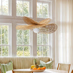 Suspension Papillon en Rotin et Osier ALIZÉ - Ø 40 cm