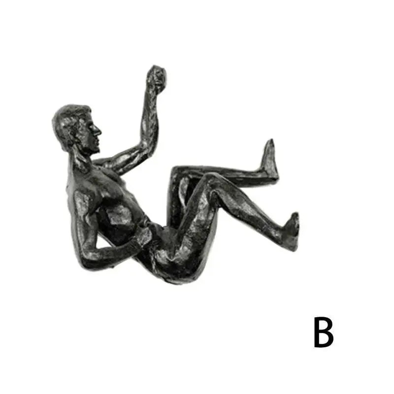 Sculpture murale grimpeur en résine B