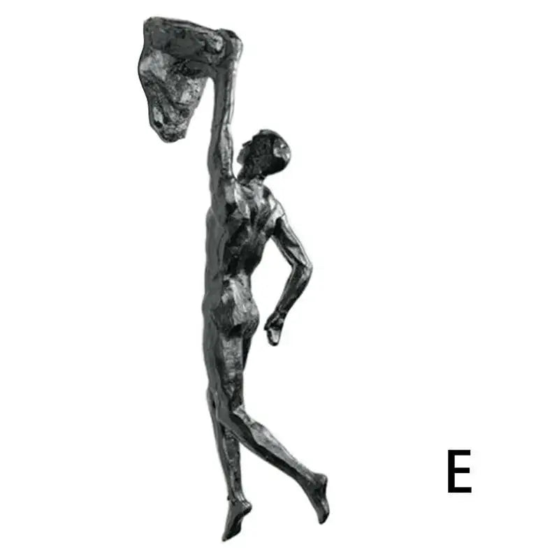 Sculpture murale grimpeur en résine E