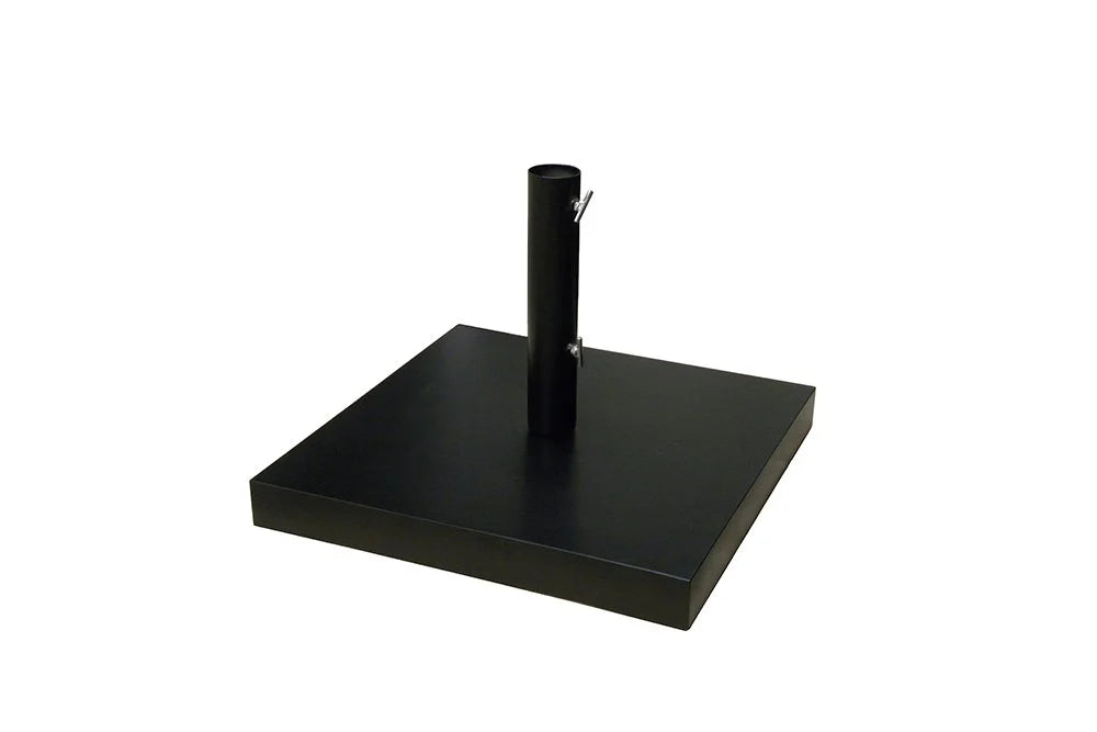Socle de parasol en acier poudré noir 45 kg carré