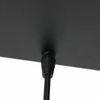 Luminaire plafond noir Suspension 5 lumières en verre fumé et acier noir 100x30 cm