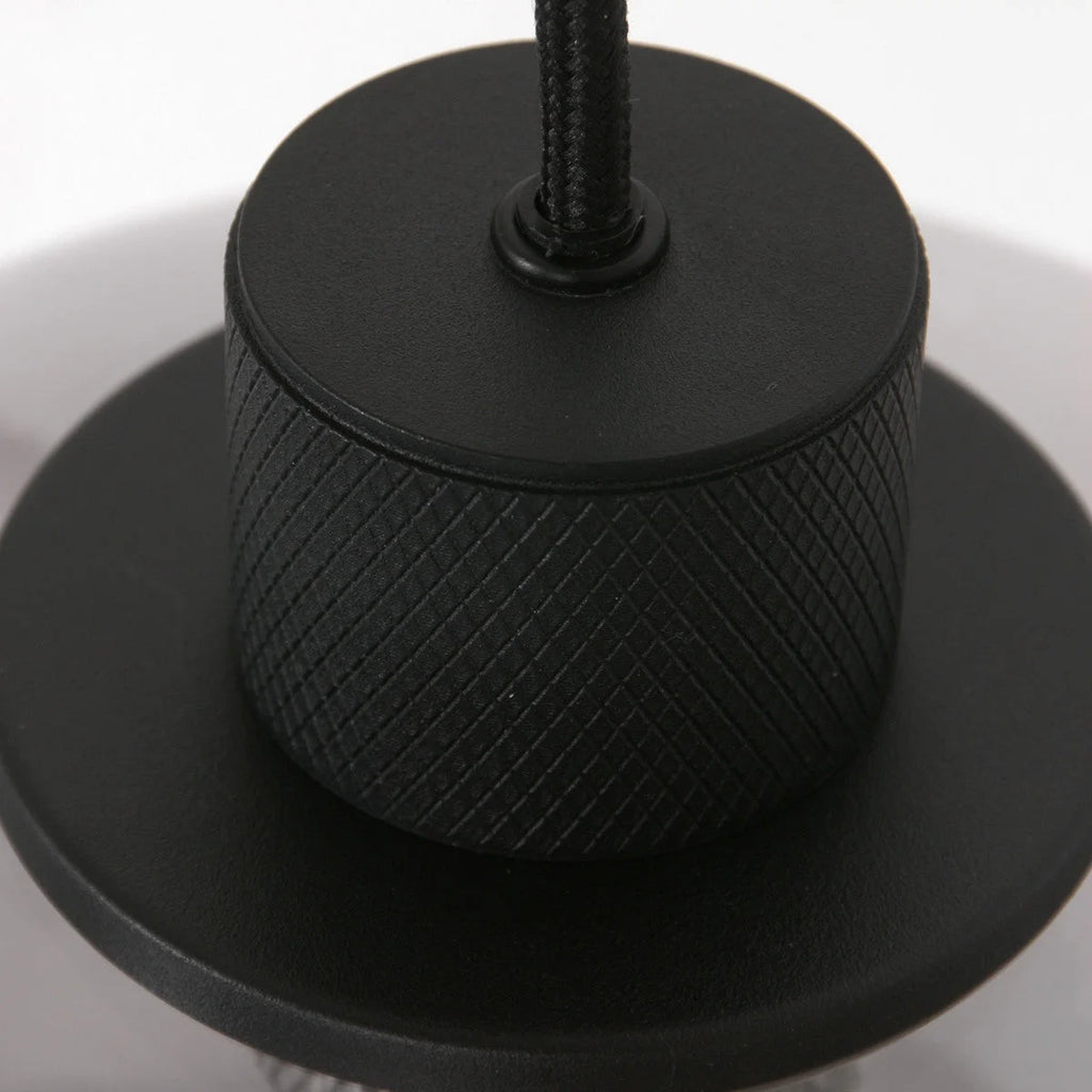 Plafonnier noir en acier avec globes fumés pour Suspension 5 lumières verre fumé et acier noir