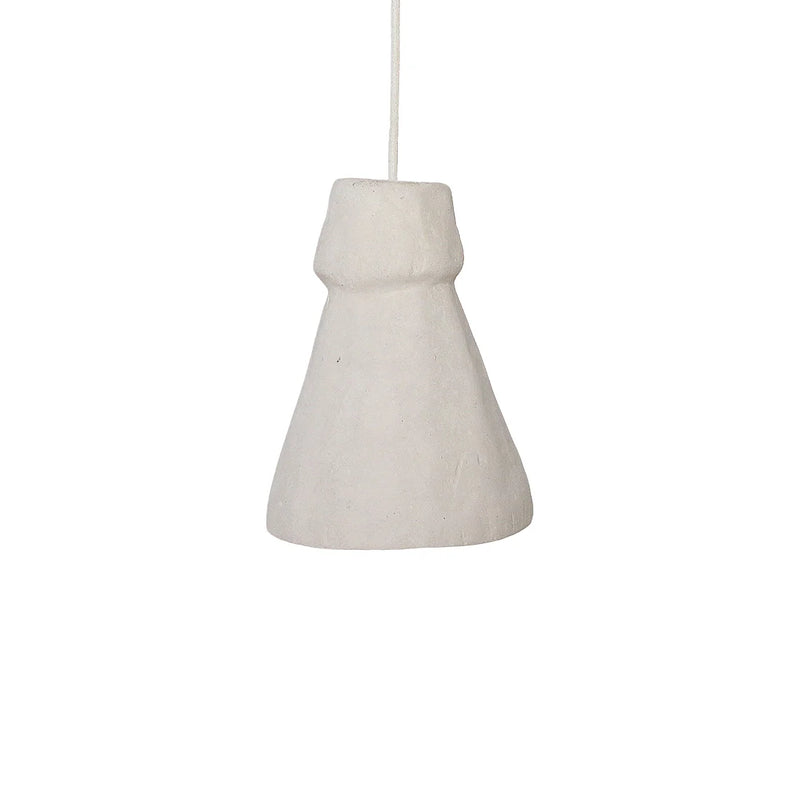 Suspension artisanale en papier-mâché blanc cassé – 17x23 cm