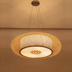 Suspension en Bambou Tressé style Balinais HALO – Ø 50 cm.