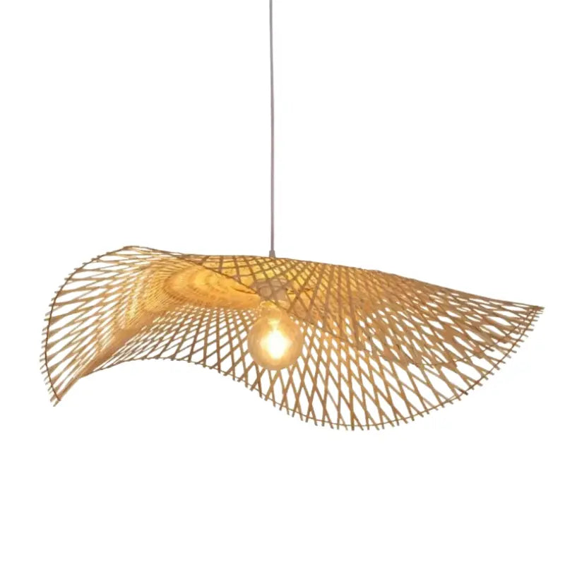 Suspension bambou moderne fond blanc