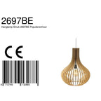 Suspension bois ajouré forme goutte naturel, lampe suspendue en bois, Ø50 cm