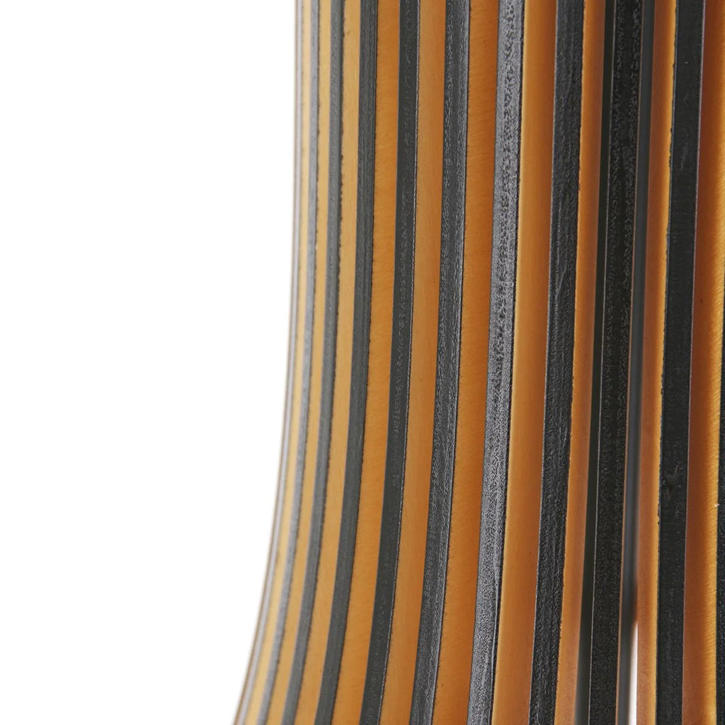 Vase en bois à lattes suspendu en forme de goutte naturel, diamètre 50 cm