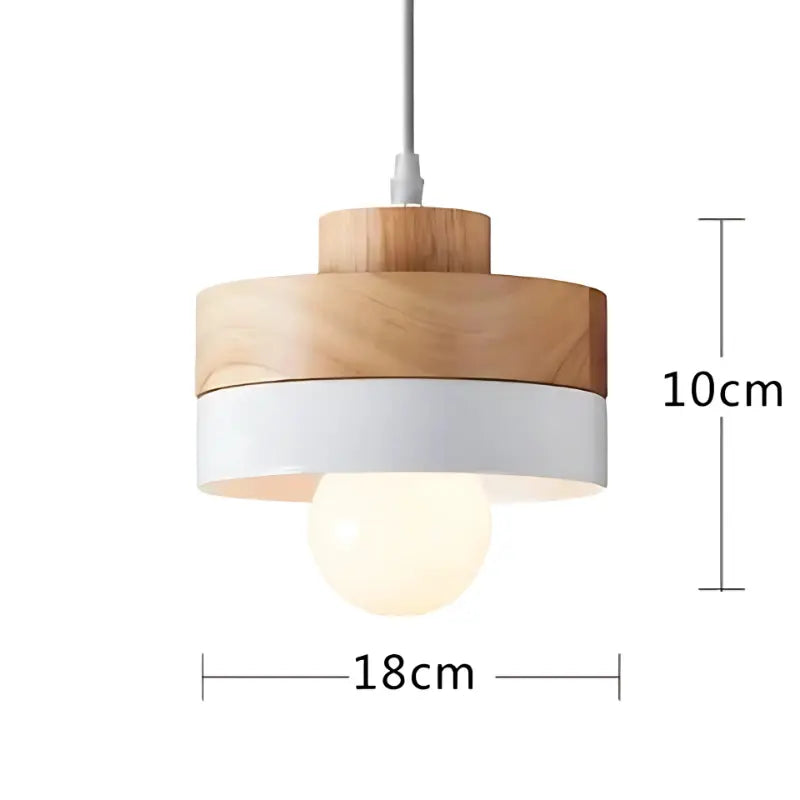 Suspension bois design rond blanc