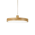Suspension bois ronde fond blanc