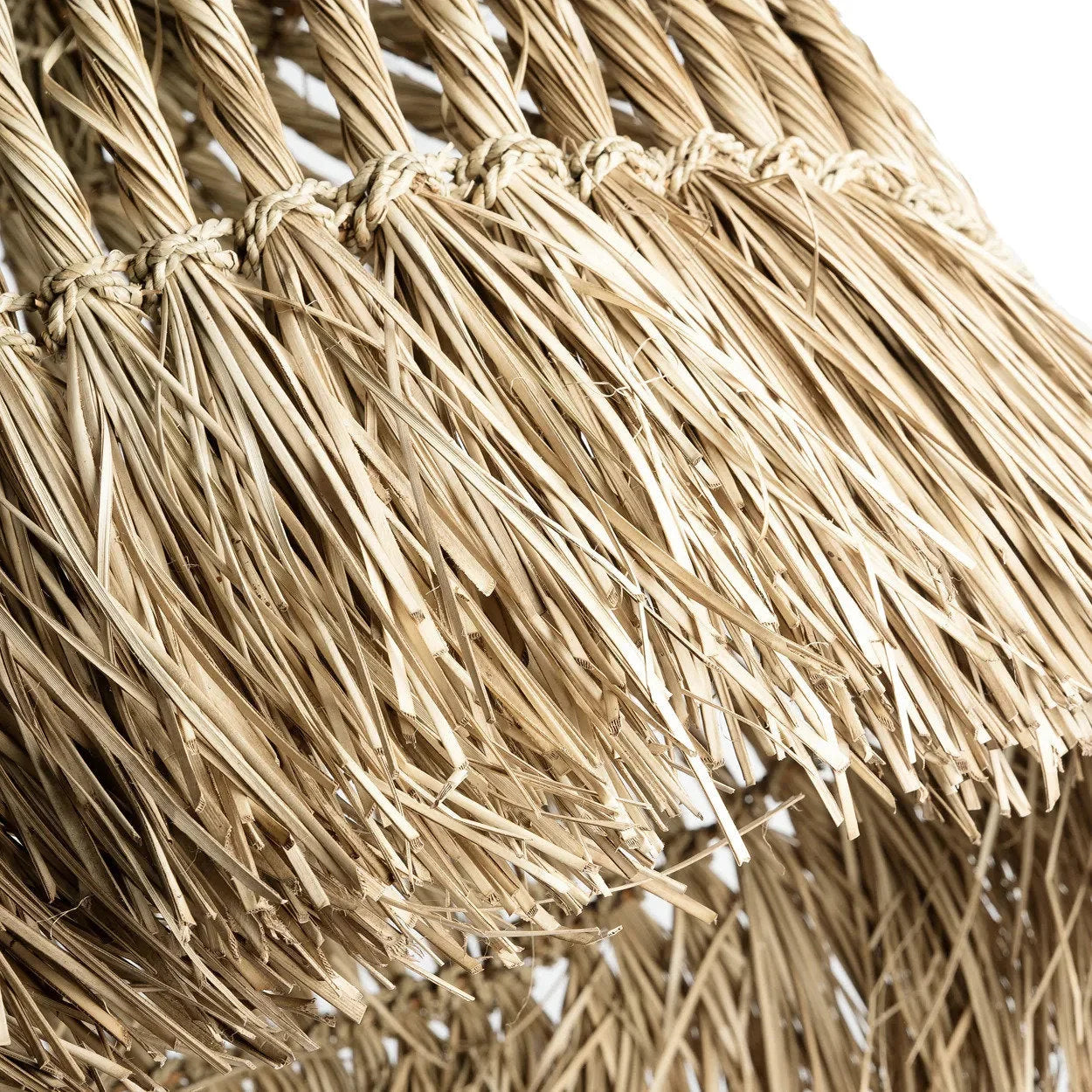 Cloche de suspension en mendong tressé naturel Ø50 cm texturé rustique