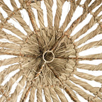 Cloche de suspension en mendong tressé naturel Ø50 cm, design rayon de soleil