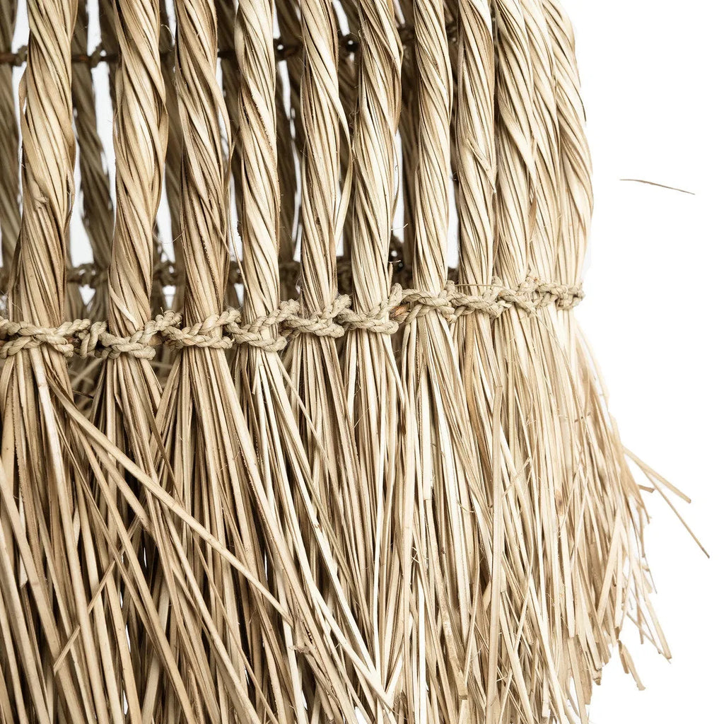 Cloche de suspension en mendong tressé naturel Ø50 cm