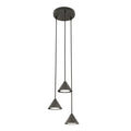 Suspension conique en métal noir mat à 3 lumières, H100 cm