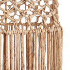 Suspension cylindrique en feuille de bananier ajourée naturelle – H116 cm