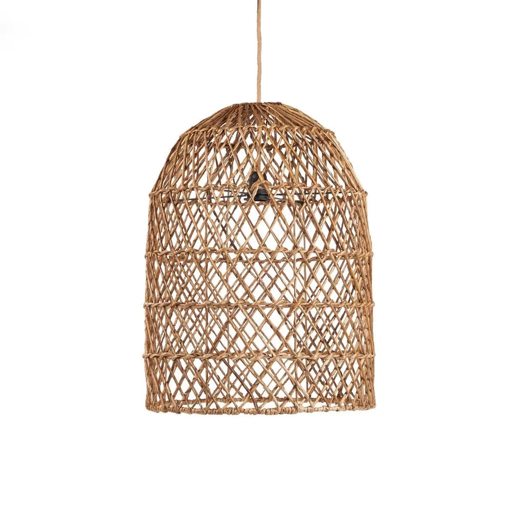 Suspension cylindrique en feuille de bananier tressée naturelle – Ø45 cm