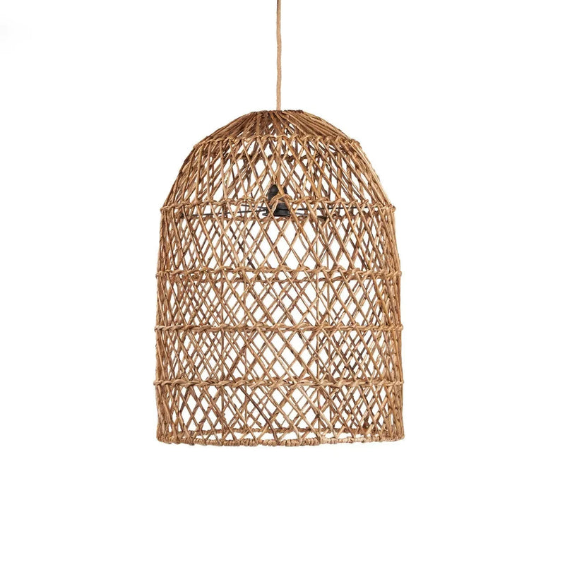 Suspension cylindrique en feuille de bananier tressée naturelle – Ø45 cm