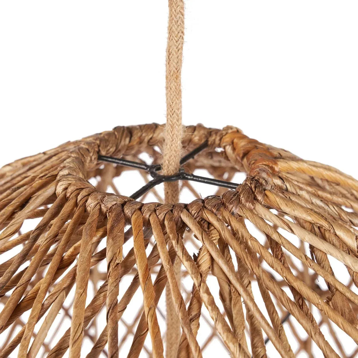Suspension cylindrique en feuille de bananier tressée naturelle – Ø45 cm