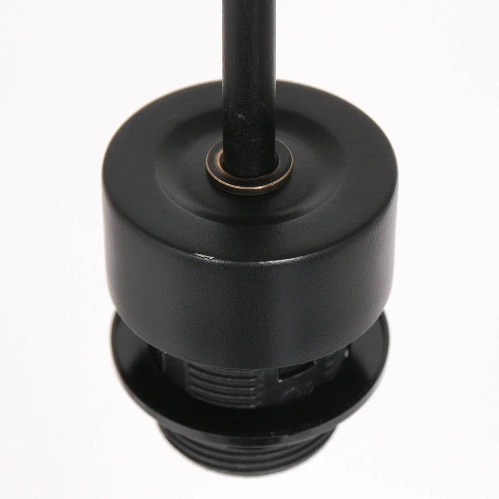 Support de lampe en métal noir et plastique avec tige centrale pour suspension cylindrique