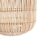 Suspension cylindrique en rotin tressé naturel à motifs contrastés – H60 cm