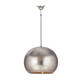 Suspension en argent martelé avec ampoule exposée pour Hängelampe Fabricia 200 Nickel