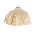 Abat-jour en fibres naturelles de raphia forme cloche frangée XL Ø110 cm