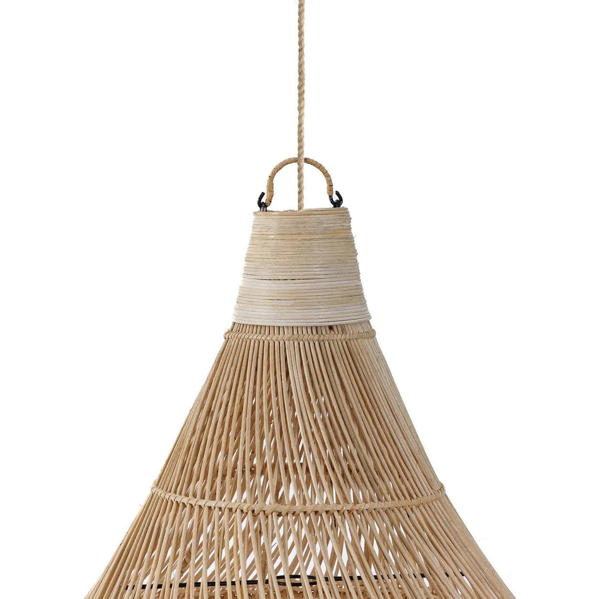 Suspension goutte XL en rotin naturel 110 cm