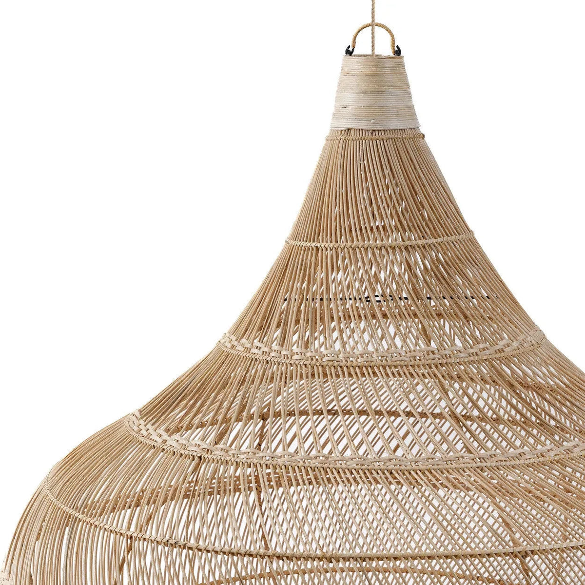 Suspension goutte XL en rotin naturel 110 cm