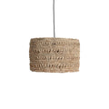 Suspension en herbe marine tressée naturelle beige, Ø40 cm, câble noir