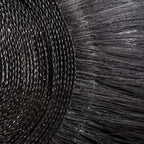 Suspension en herbe noire tressée avec franges bohèmes, Ø100 cm