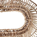 Cadre miroir en rotin naturel tressé motif soleil, Suspension linéaire XL 3 niveaux