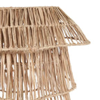 Lampe suspendue linéaire 3 niveaux XL en fibres de jonc naturel tissé