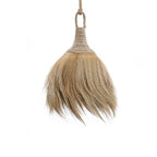 Balai en fibre naturelle tressée avec anse et boucle, Ø50 cm