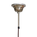 Ceinture de plafond antique en métal doré avec suspension et câble en tissu bordeaux