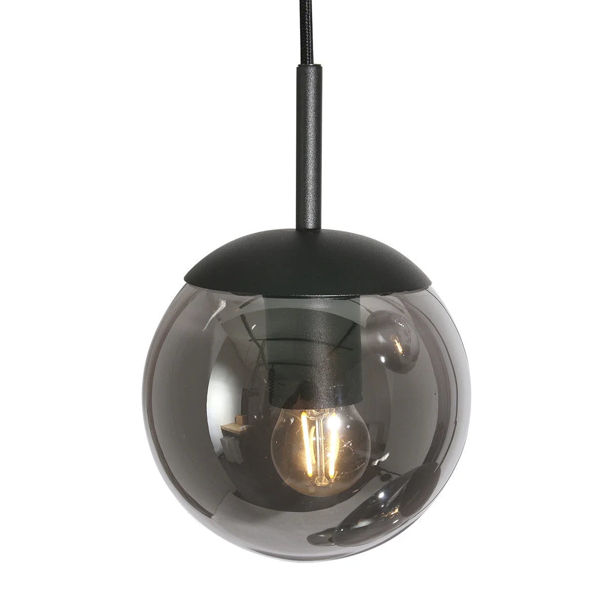 Lampe suspendue en verre fumé noir dégradé, diamètre 60 cm