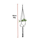 Pot de plante suspendu en macramé noir pour décoration intérieure élégante