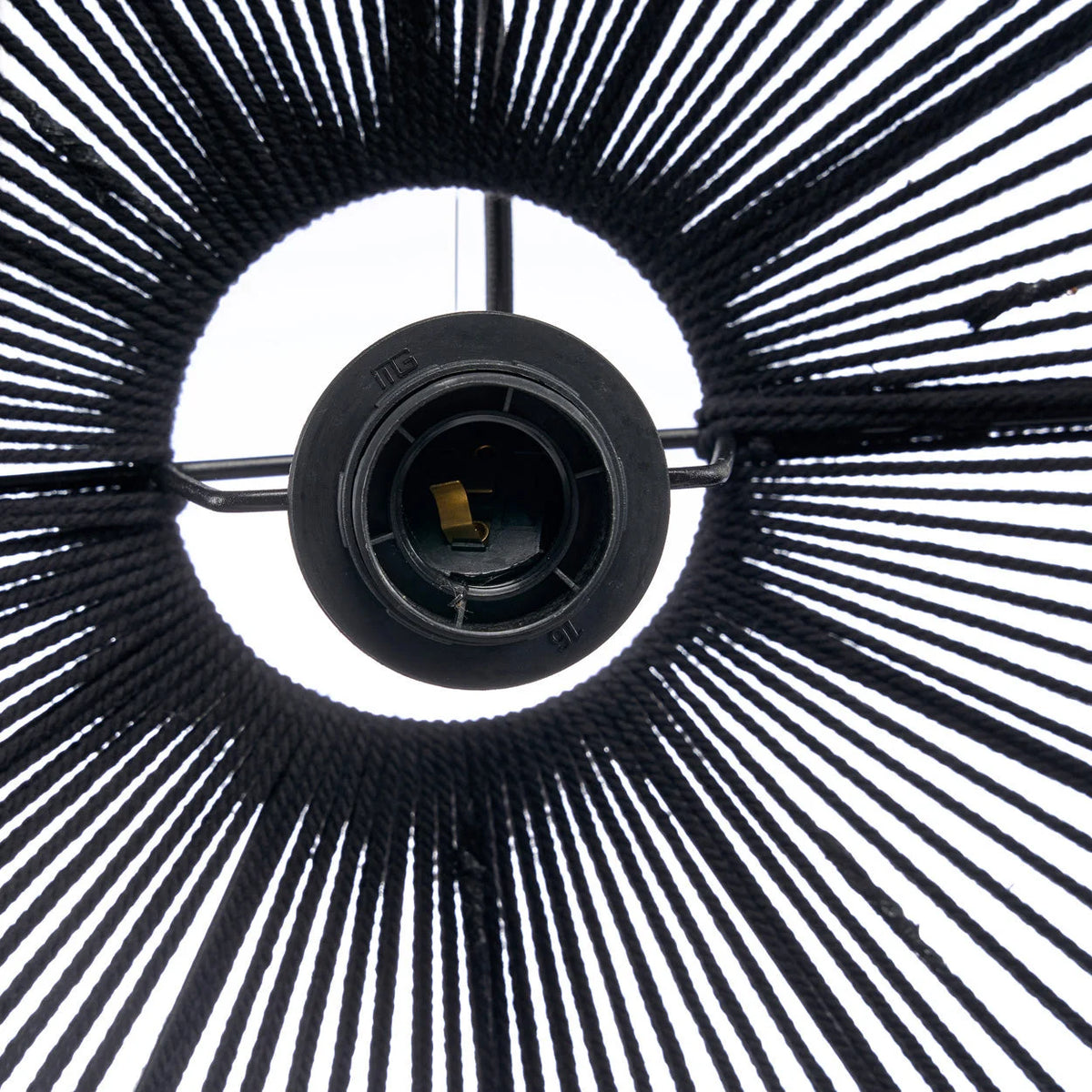Suspension cascade en perles de bois noires, Ø47 cm
