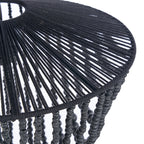 Suspension cascade perles bois noires Ø47 cm chandelier tressé