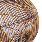 Abat-jour sphérique en rotin ajouré noyer foncé, Ø80 cm, ton brun chaleureux