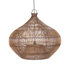 Lanterne en rotin ajouré noyer foncé, forme goutte Ø80 cm