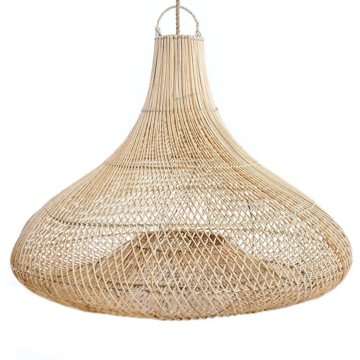 Suspension en rotin conique XL – Naturel – Ø120 cm