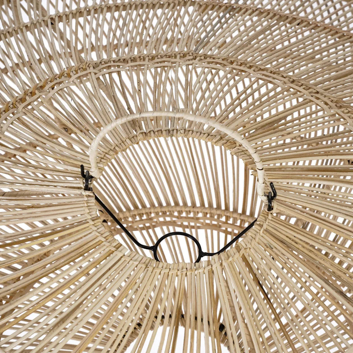 Suspension en rotin macaron naturel 110 cm artisanale