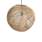 Suspension rotin naturel ajouré forme sphère – Ø50 cm