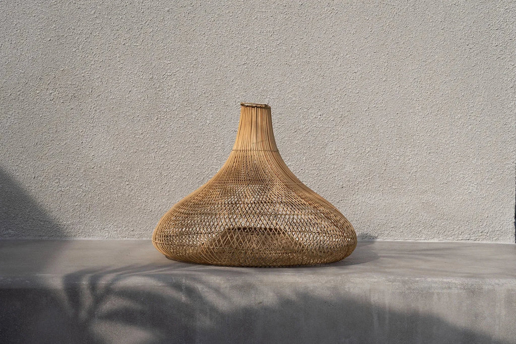 Suspension en rotin naturel forme cloche Ø75 cm