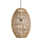 Suspension en rotin naturel ovale ajourée Ø40xH60 cm