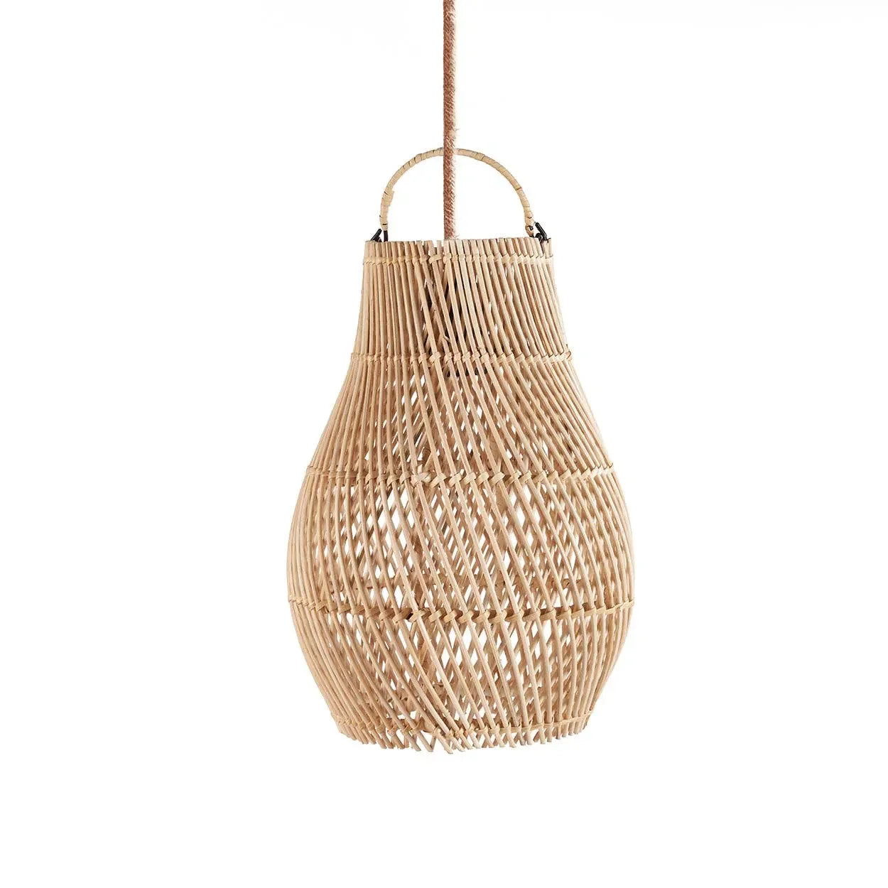 Suspension en rotin naturel tressé forme ovale – Ø20 cm