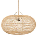 Suspension en rotin naturel tressé ovale 60 cm à motif géométrique