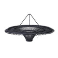 Suspension rotin noir XL 110 cm plafonnier rond design